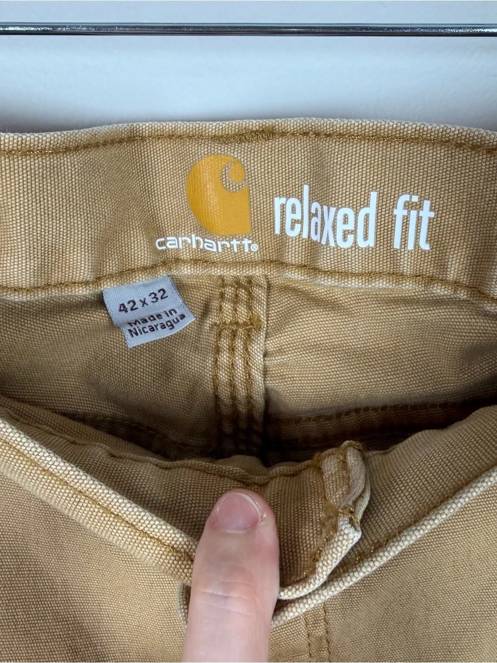 Carhartt Relaxed Straight Rigby Pant Hickory Brown Cotton Work Size 42x32